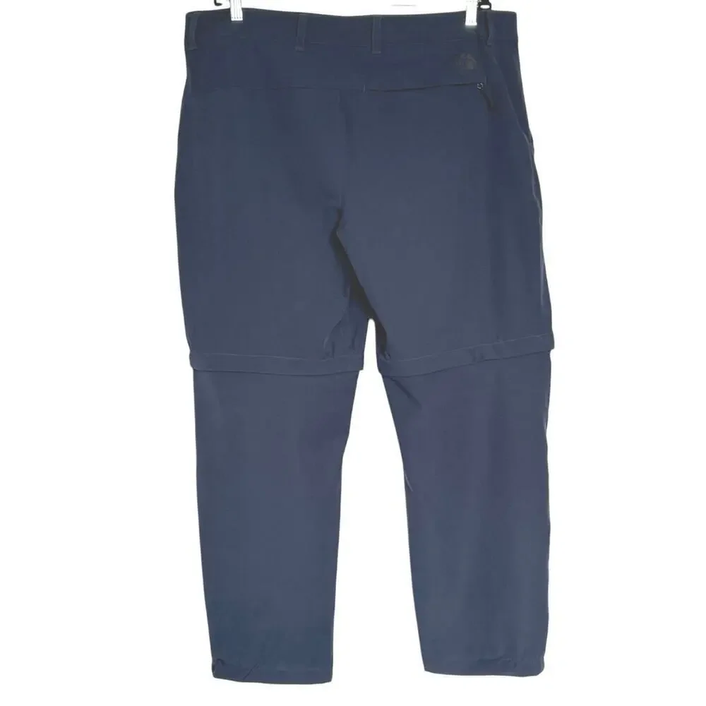 The North Face Mens 40 x 32 Convertible Pant in Navy Hiking Outdoors Travel EUC